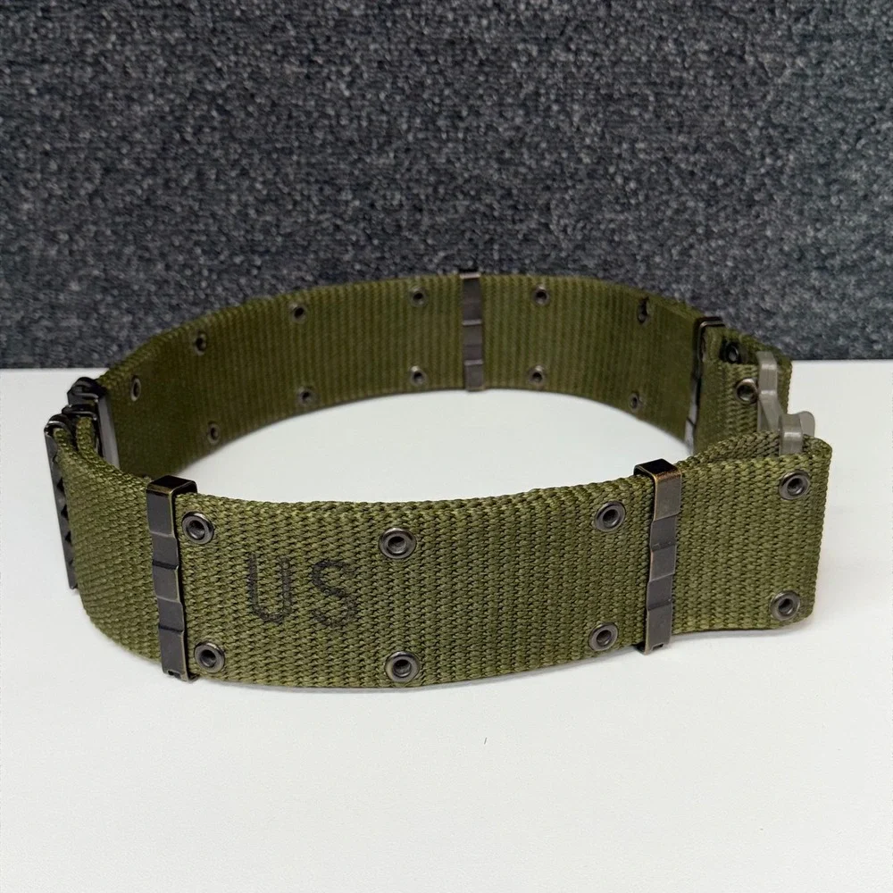 US Military LC-2 Nylon Web Pistol Belt Olive Drab Green Large ALICE Gear 80s Vtg